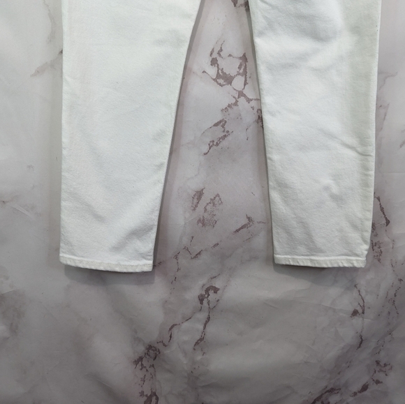 Everlane Jean The Cheeky Straight High Rise White Bone Ankle Crop Zip Denim - Picture 9 of 12